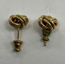 A pair of 9 carat gold knot earrings, 3.