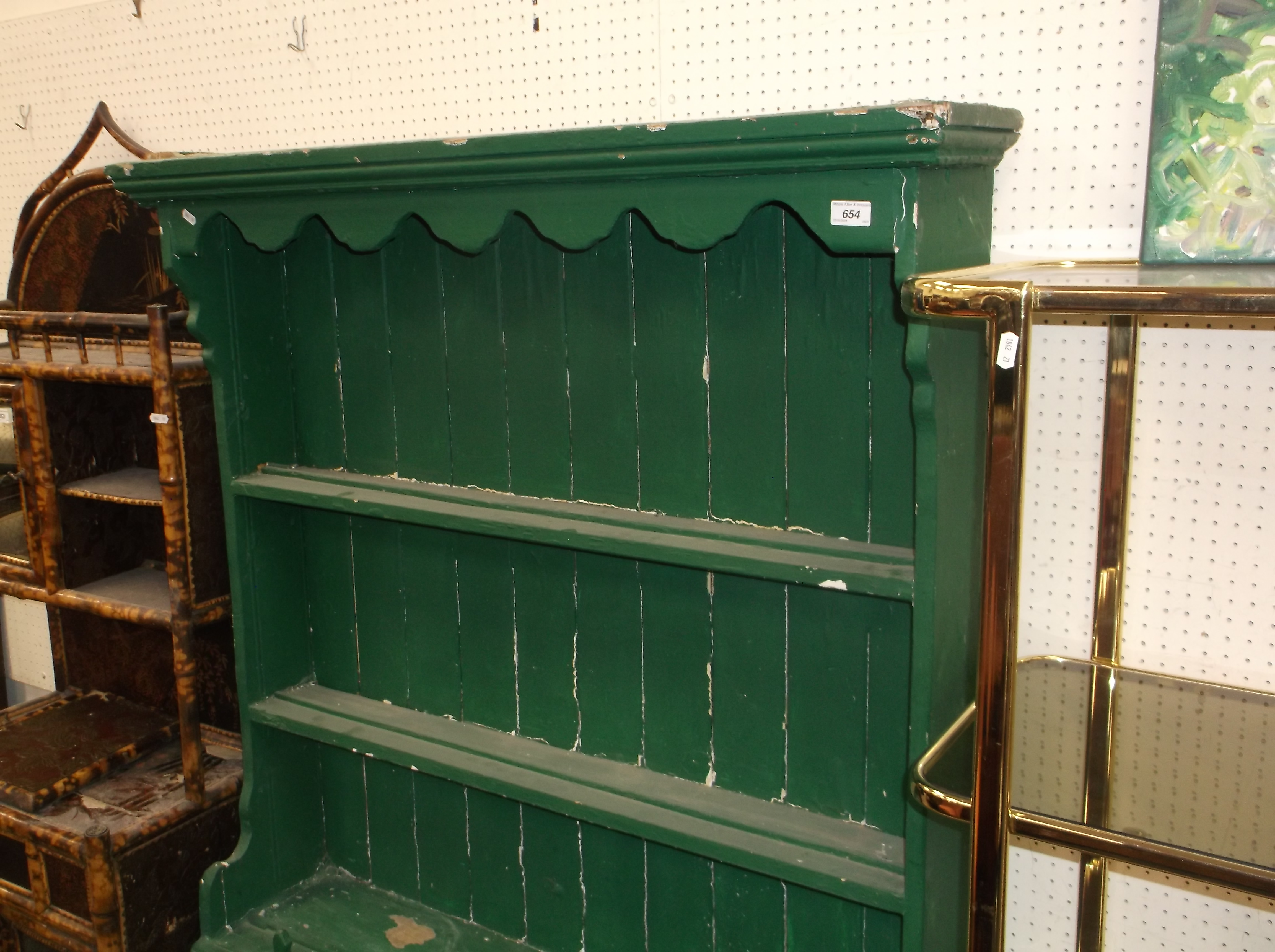 A 19th Century Irish painted pine "chicken coop" dresser, - Image 13 of 13