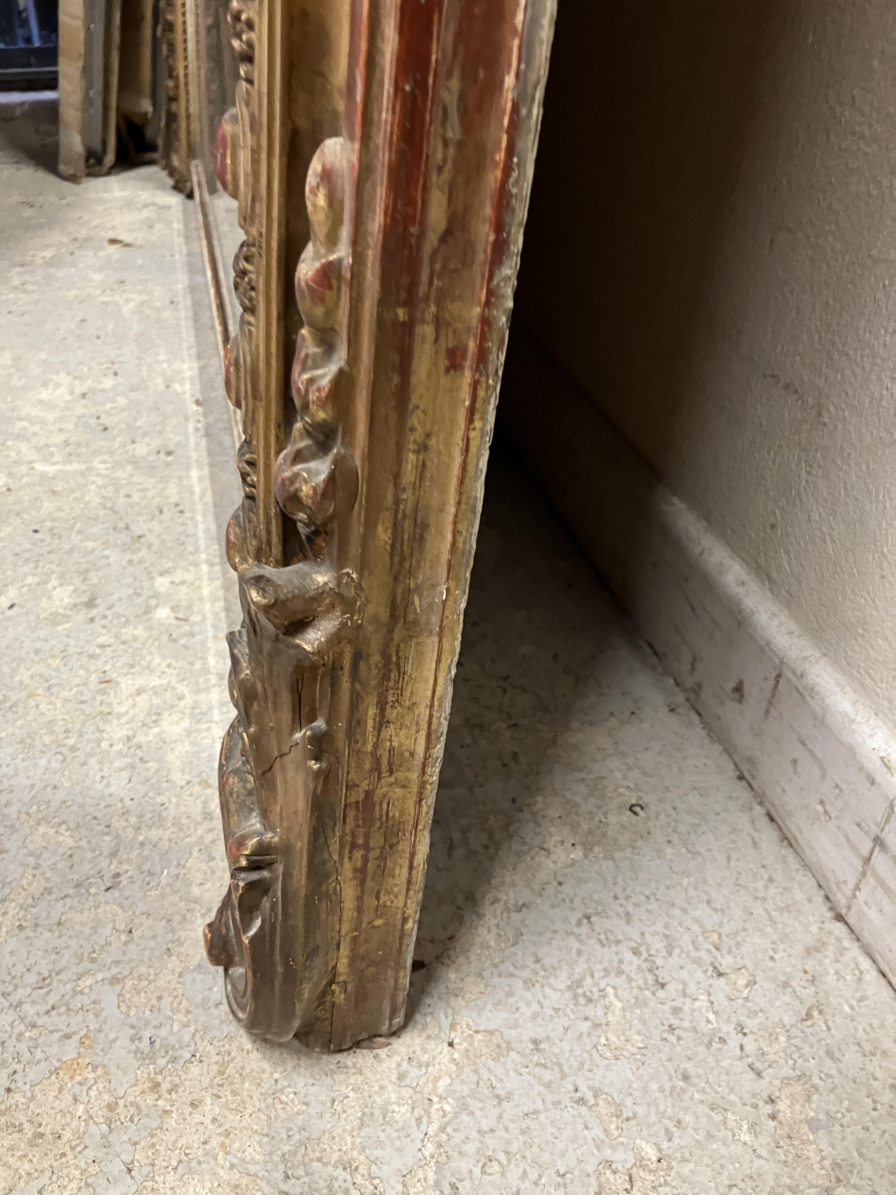 A Victorian carved giltwood and gesso framed over mantel mirror with shell and foliate carved - Image 46 of 51