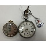 A 19th Century French yellow metal mounted open face pocket watch with engraved silvered dial and