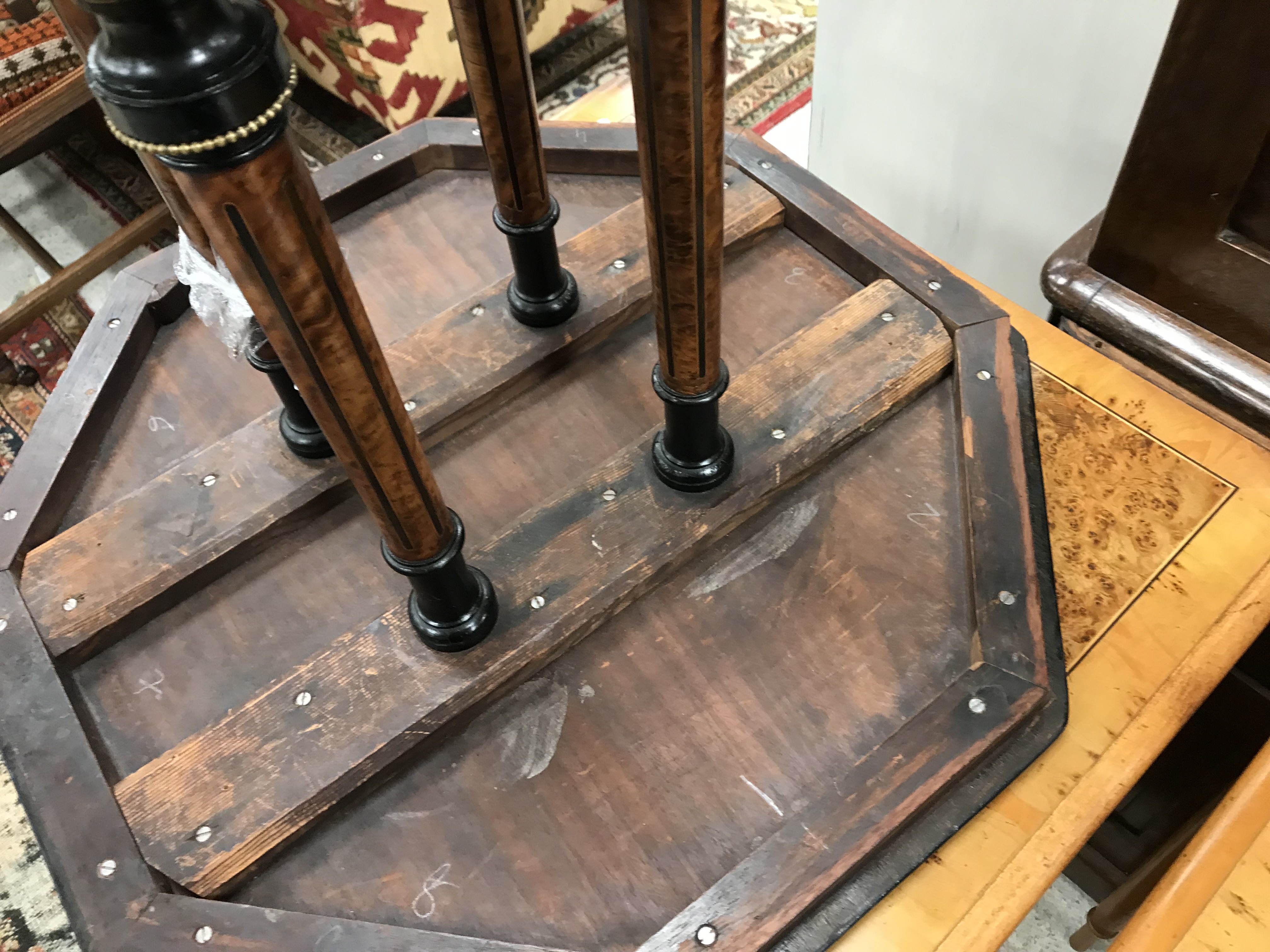 A Victorian amboyna and ebonised centre table, - Image 7 of 34