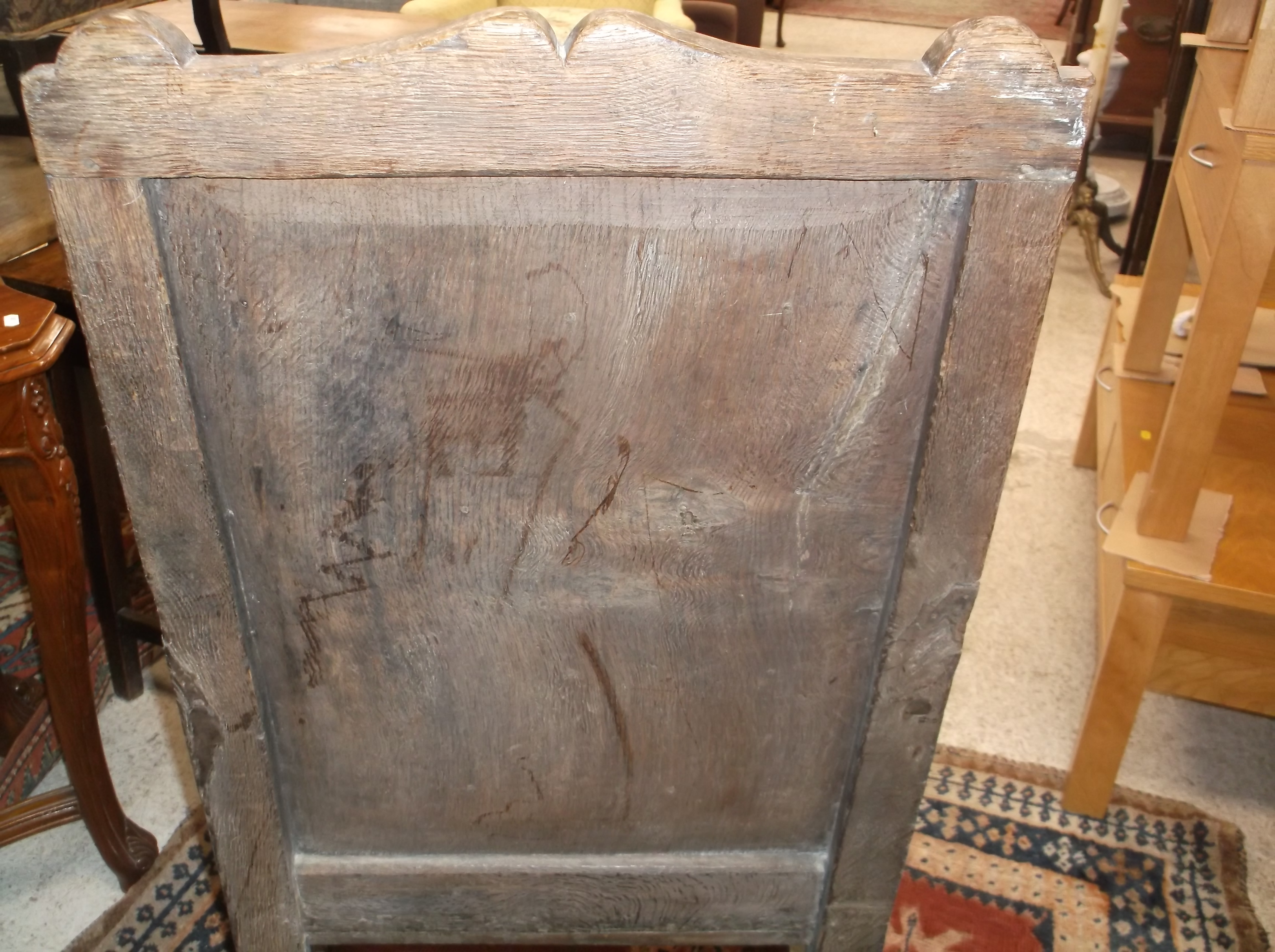 An18th Century and later oak hall chair, - Bild 5 aus 15