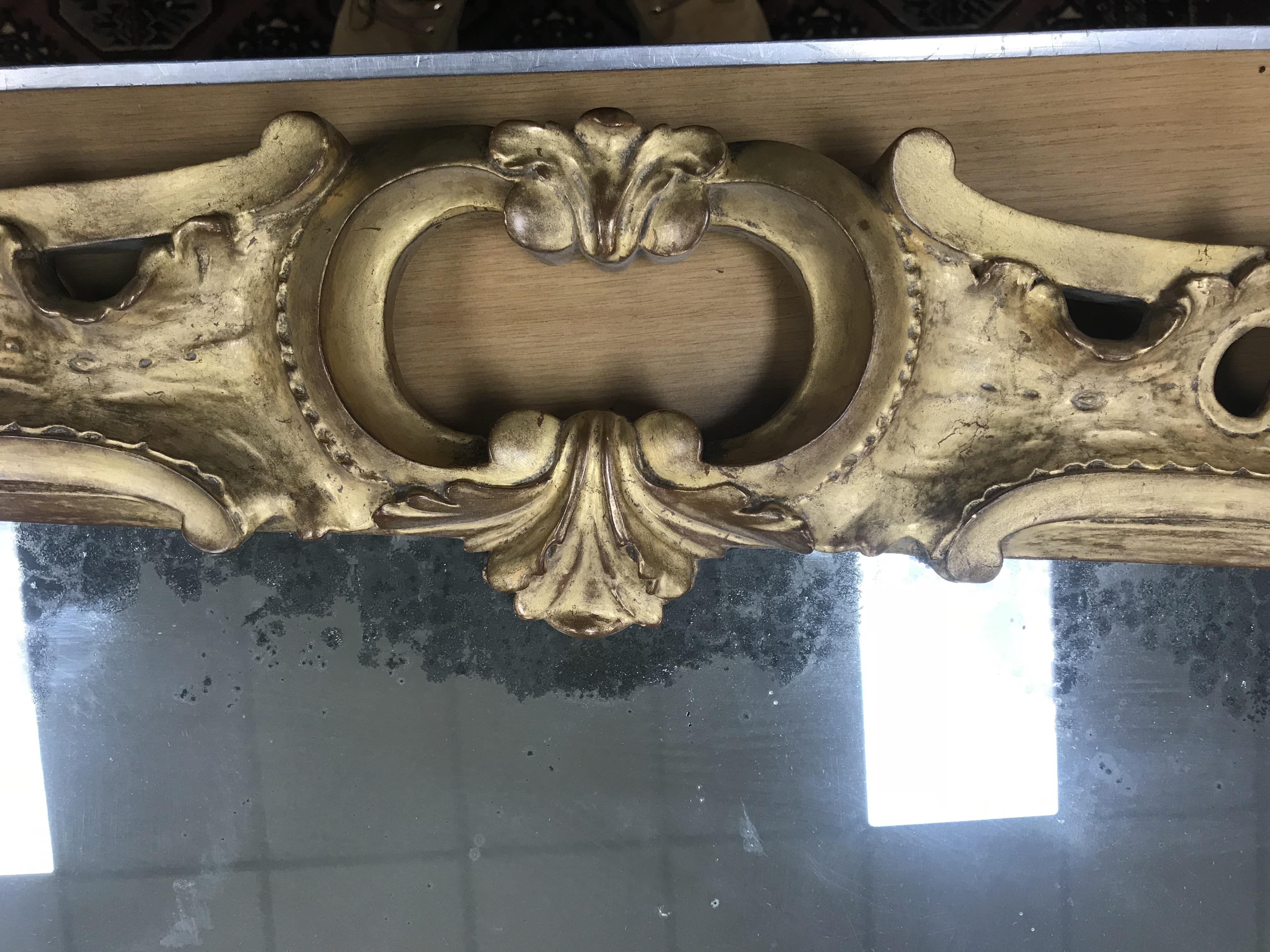 An 18th Century French carved giltwood and gesso framed over mantel mirror with pierced foliate - Image 22 of 23