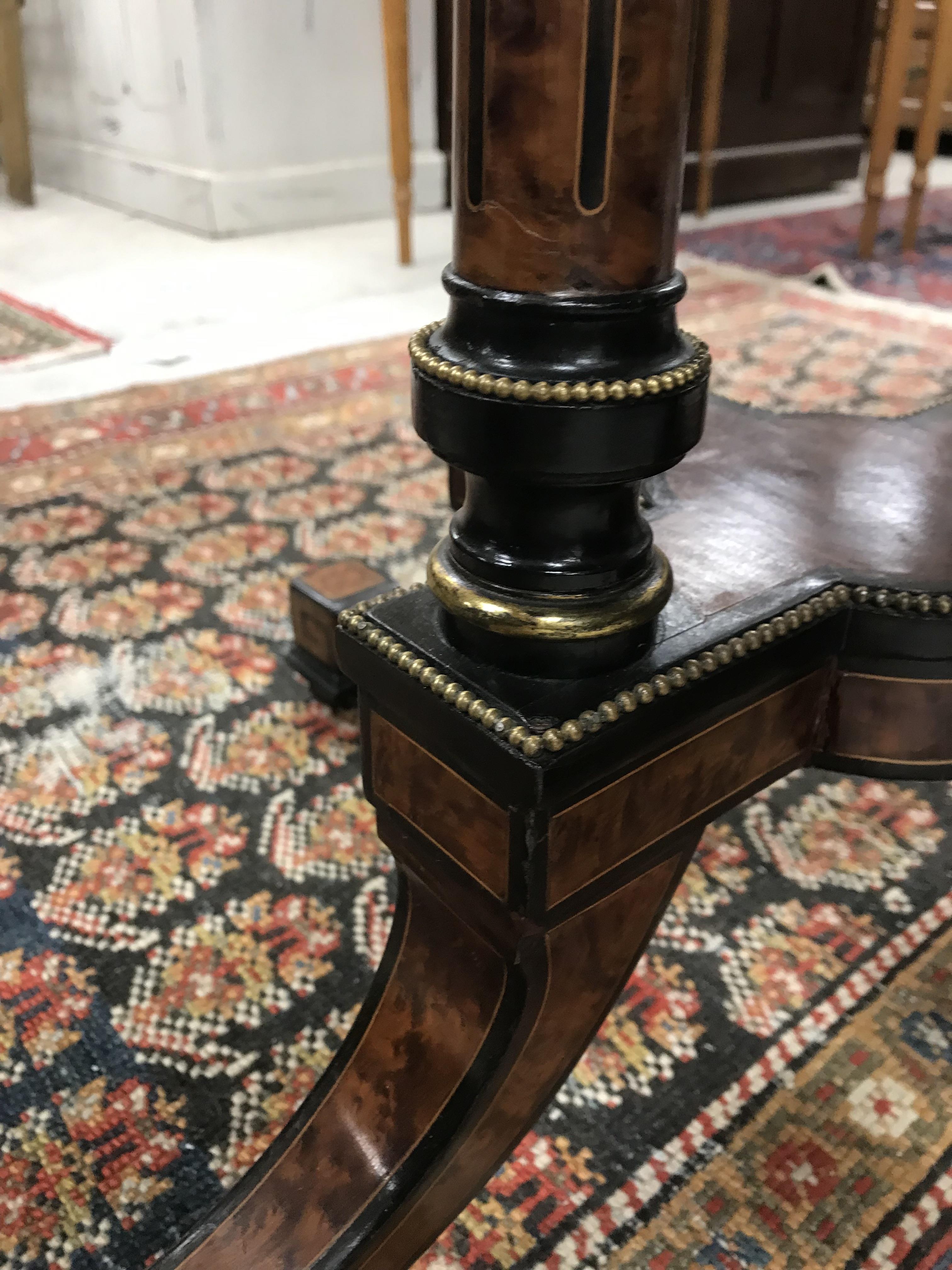 A Victorian amboyna and ebonised centre table, - Image 23 of 34