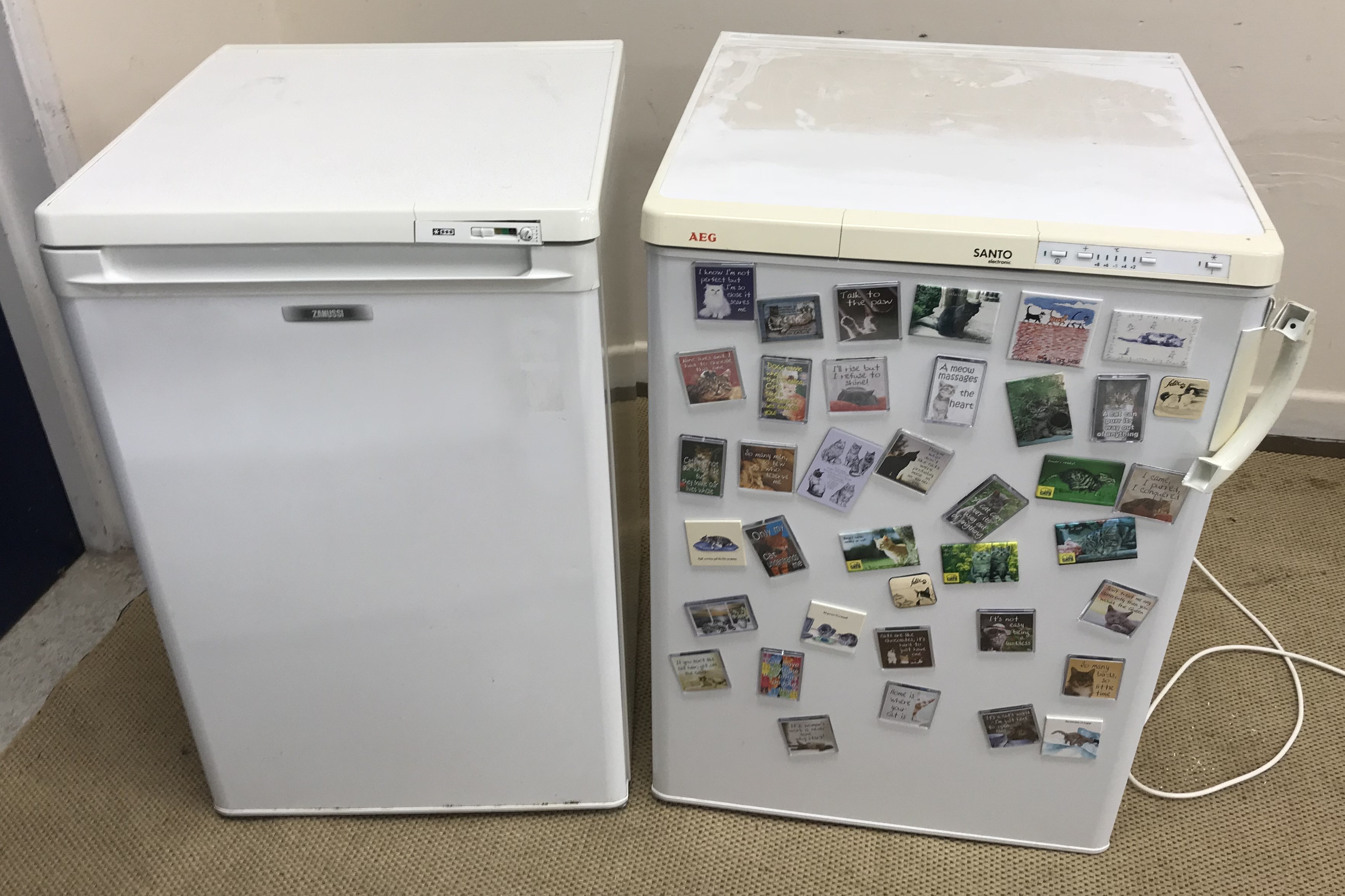 A Zanussi freezer together with an AEG Santo Electronic fridge, a counter top freezer, - Image 4 of 4