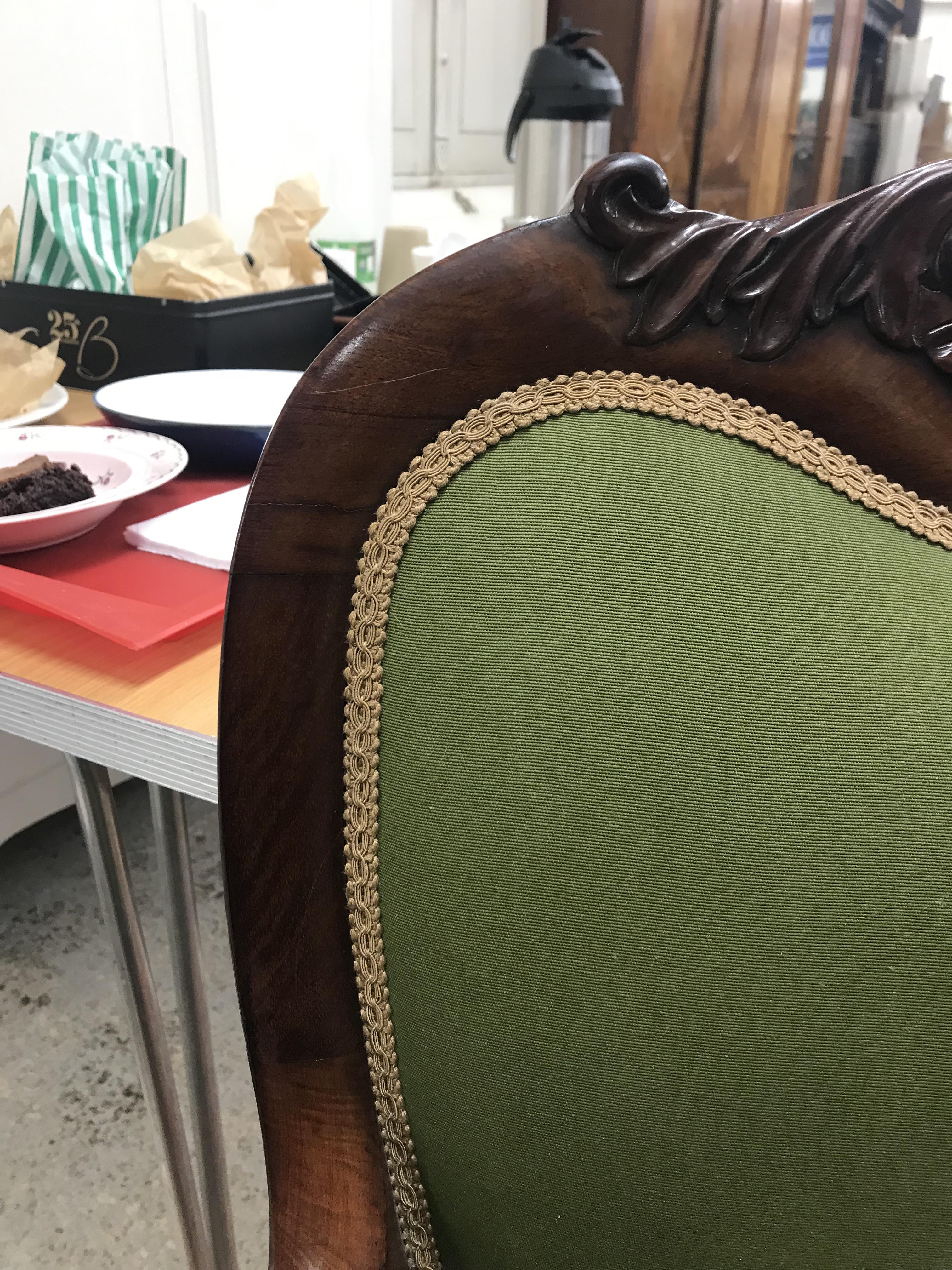 Two near-matching mahogany framed salon armchairs in the Continental Rococo taste with foliate - Image 38 of 96