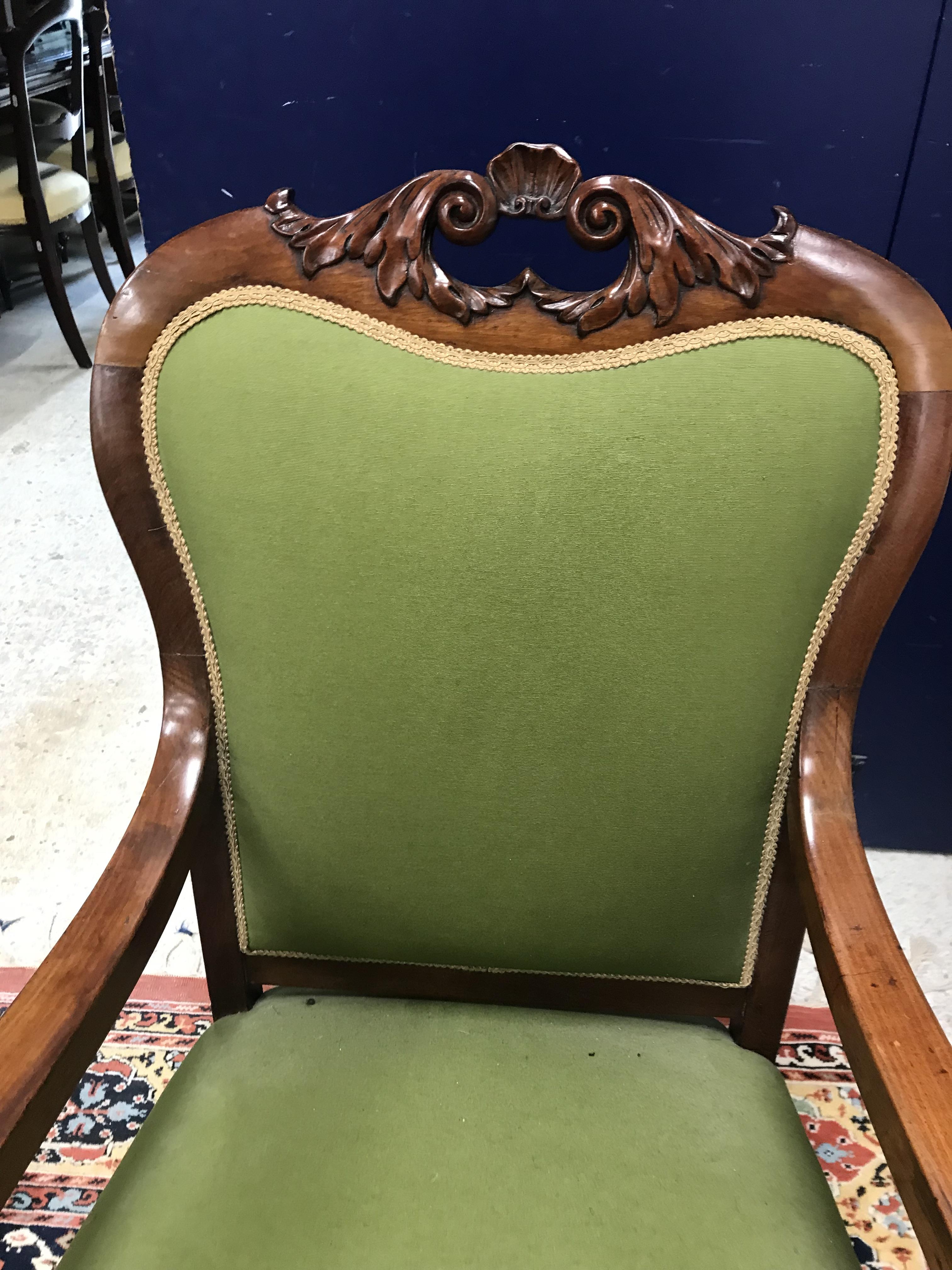 Two near-matching mahogany framed salon armchairs in the Continental Rococo taste with foliate - Image 90 of 96