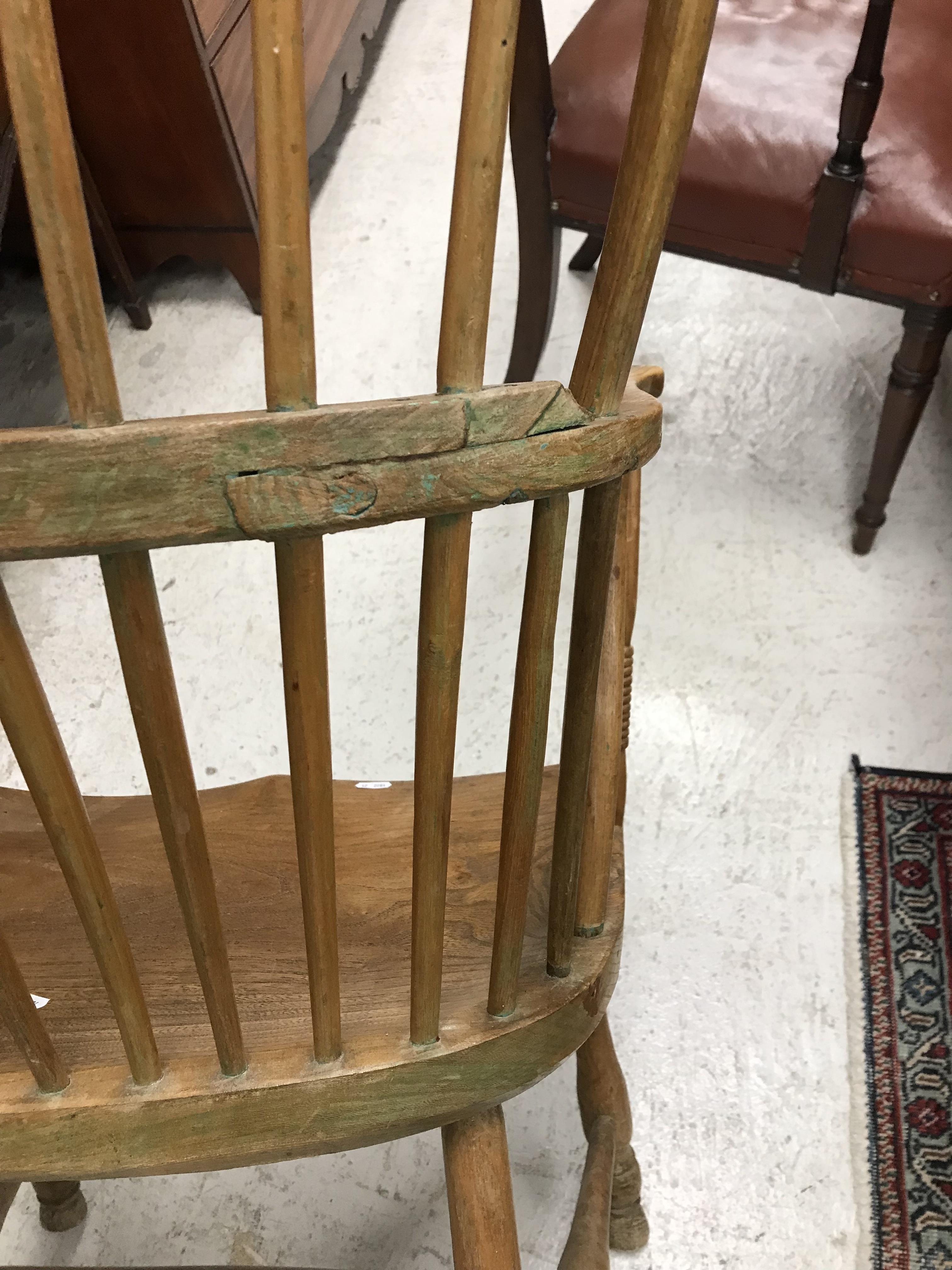 An early 19th Century West Country ash and elm stick back elbow chair, - Image 9 of 39