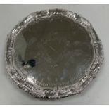 A Victorian silver card tray,