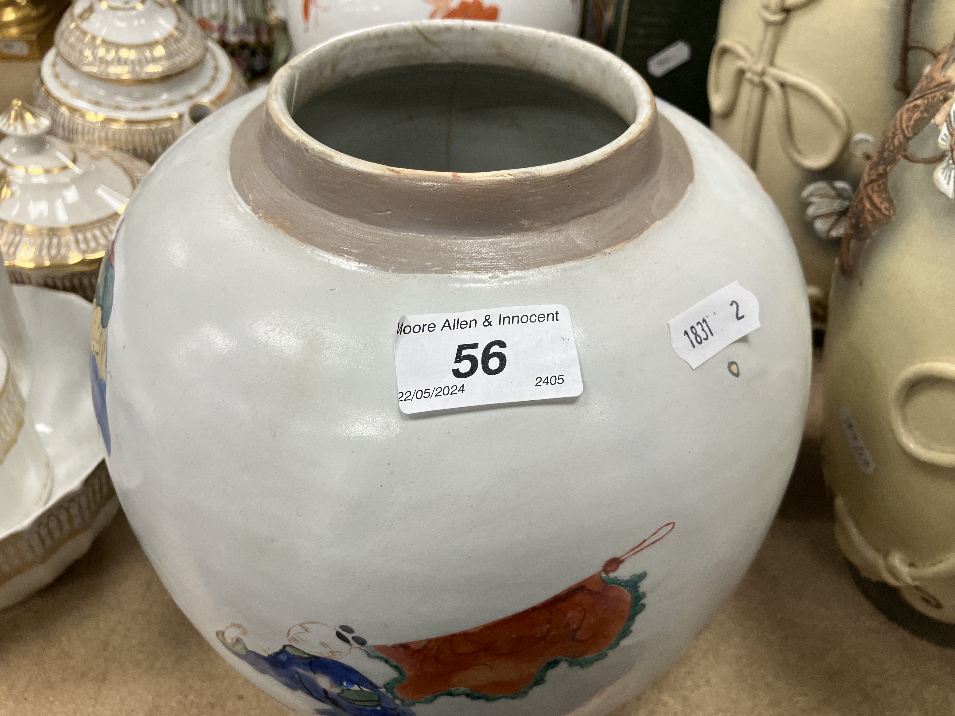 A Chinese polychrome decorated ginger jar of large proportions in the Yong Zheng manner, - Image 16 of 38