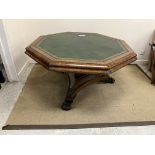 A 19th Century oak and burr oak cross-banded library table,