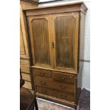 A 19th Century oak linen press,