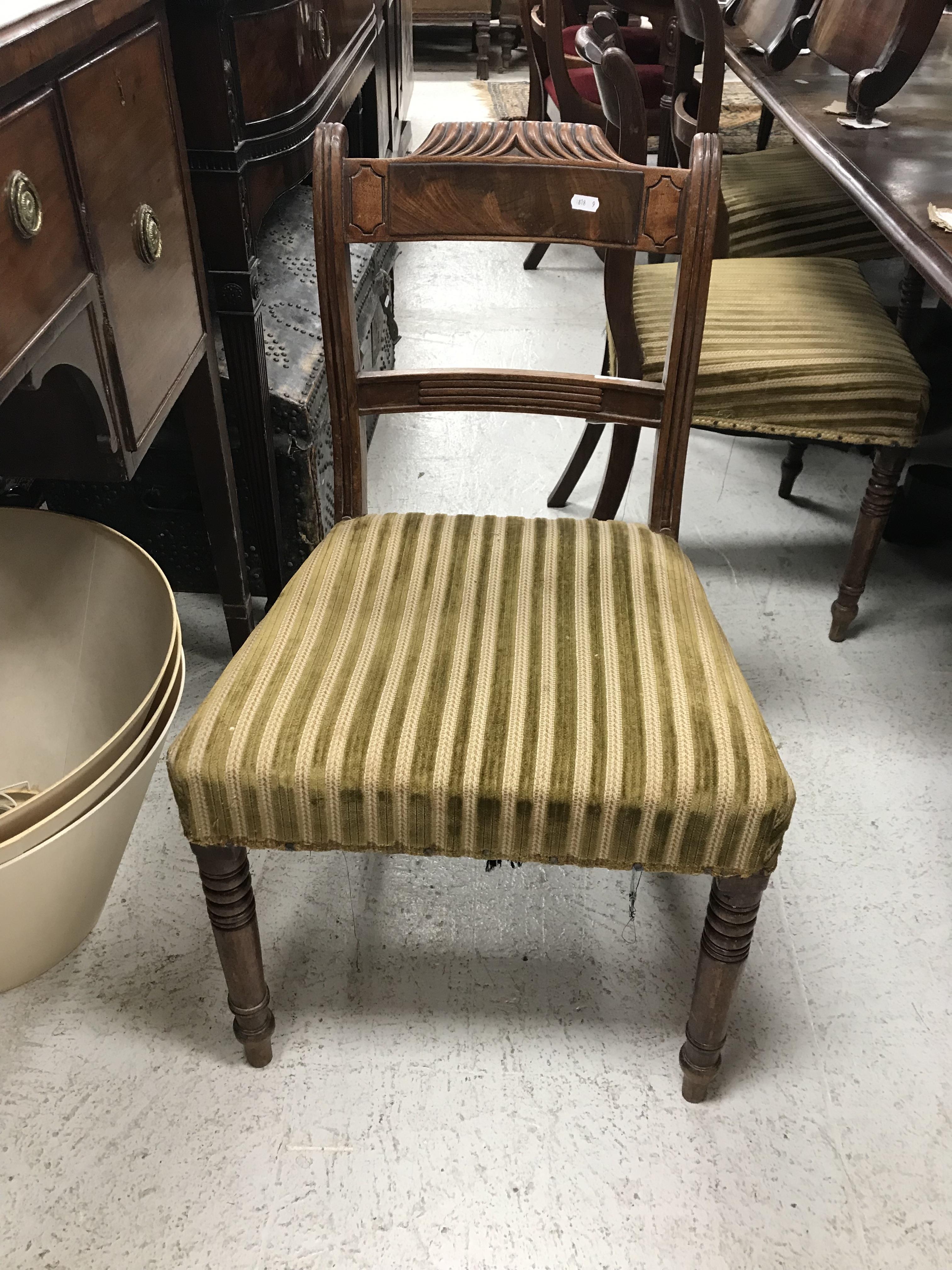 A set of eight 19th Century mahogany bar back dining chairs with upholstered seats on turned and - Image 28 of 76