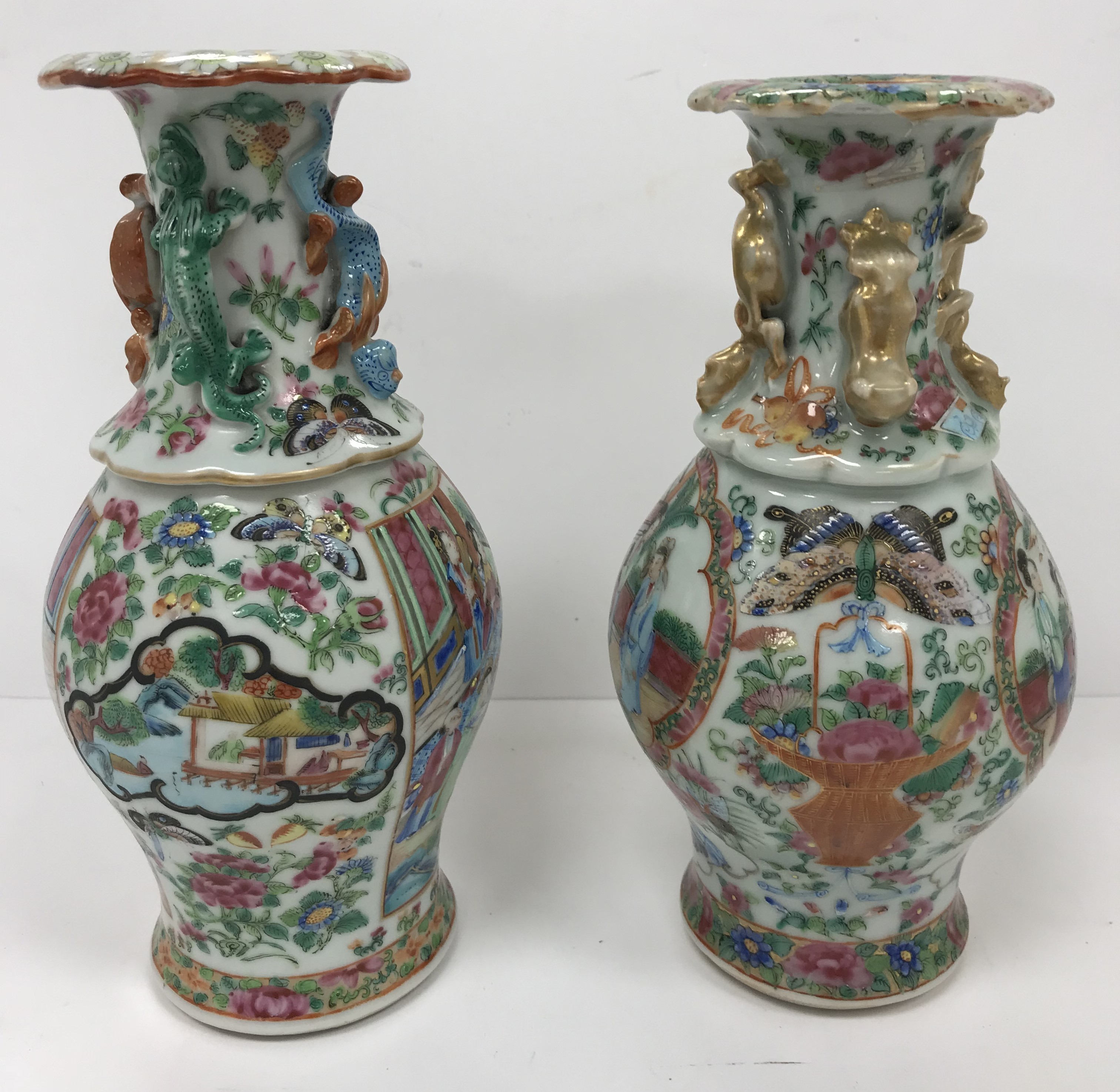 A 19th Century Chinese Canton famille rose vase, the flared rim with margarite decoration, - Image 2 of 6