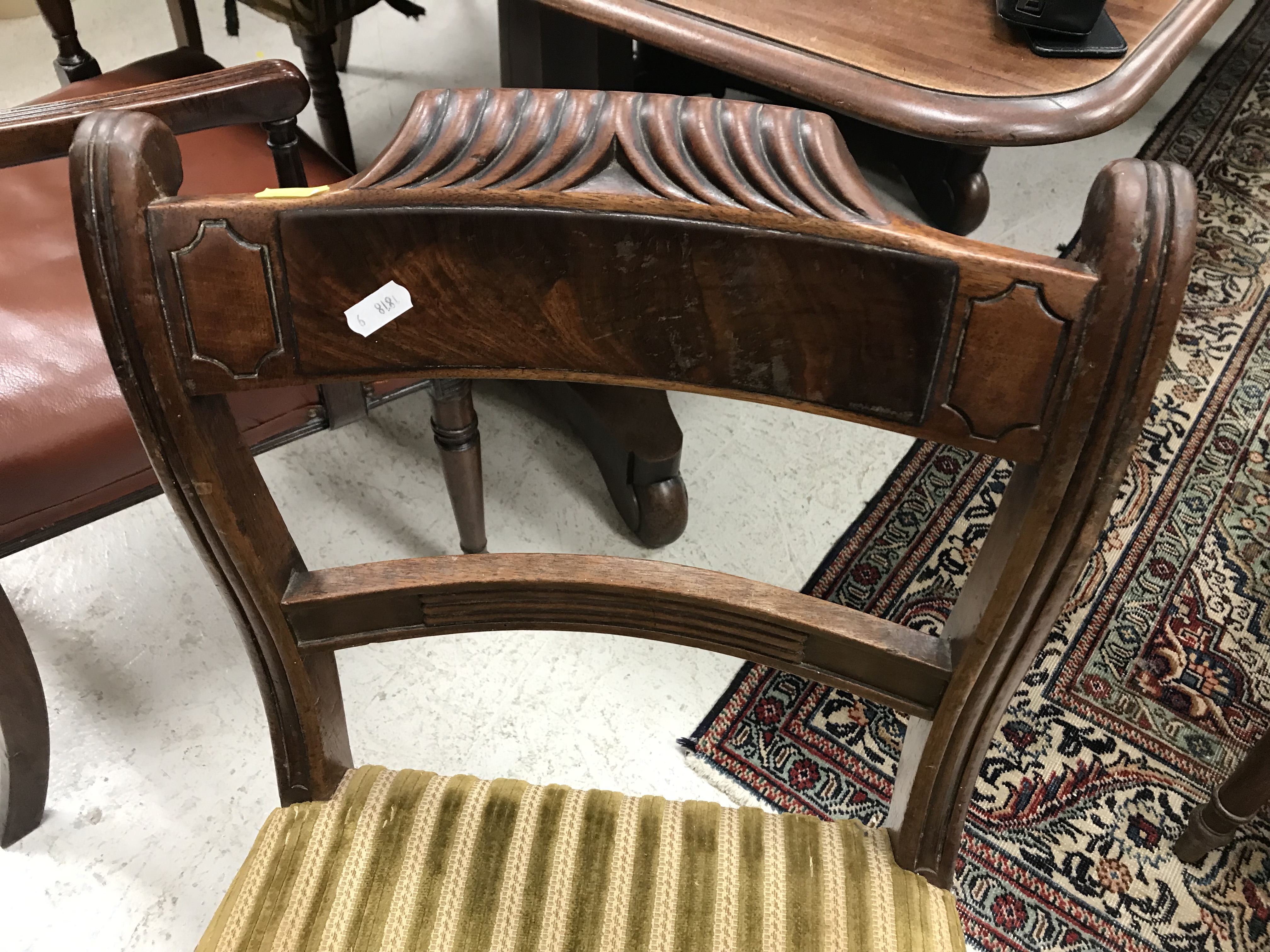 A set of eight 19th Century mahogany bar back dining chairs with upholstered seats on turned and - Image 72 of 76