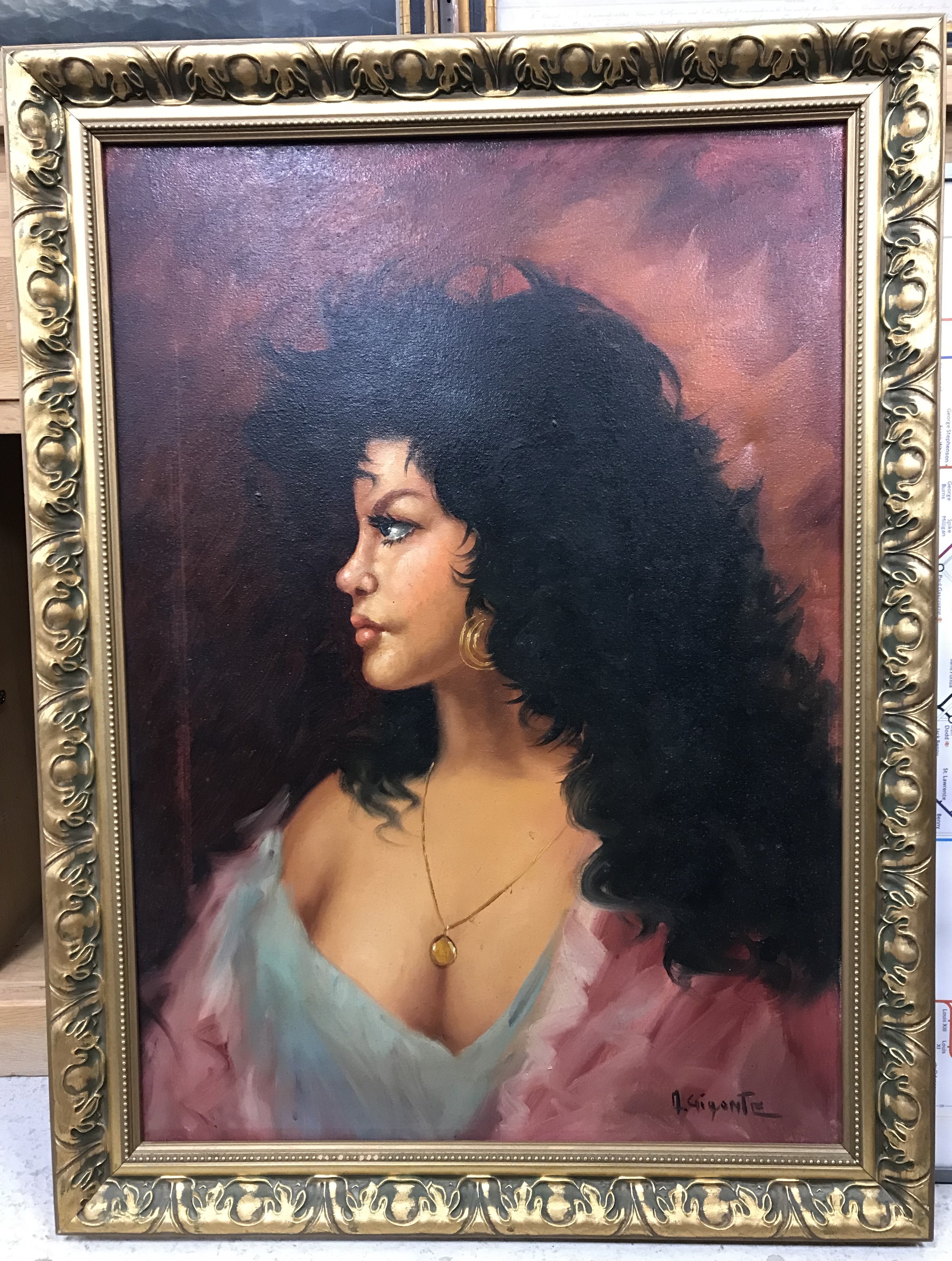 F GIGONTE (MID 20TH CENTURY SCHOOL) "Gypsy girl", oil on canvas, signed lower right,