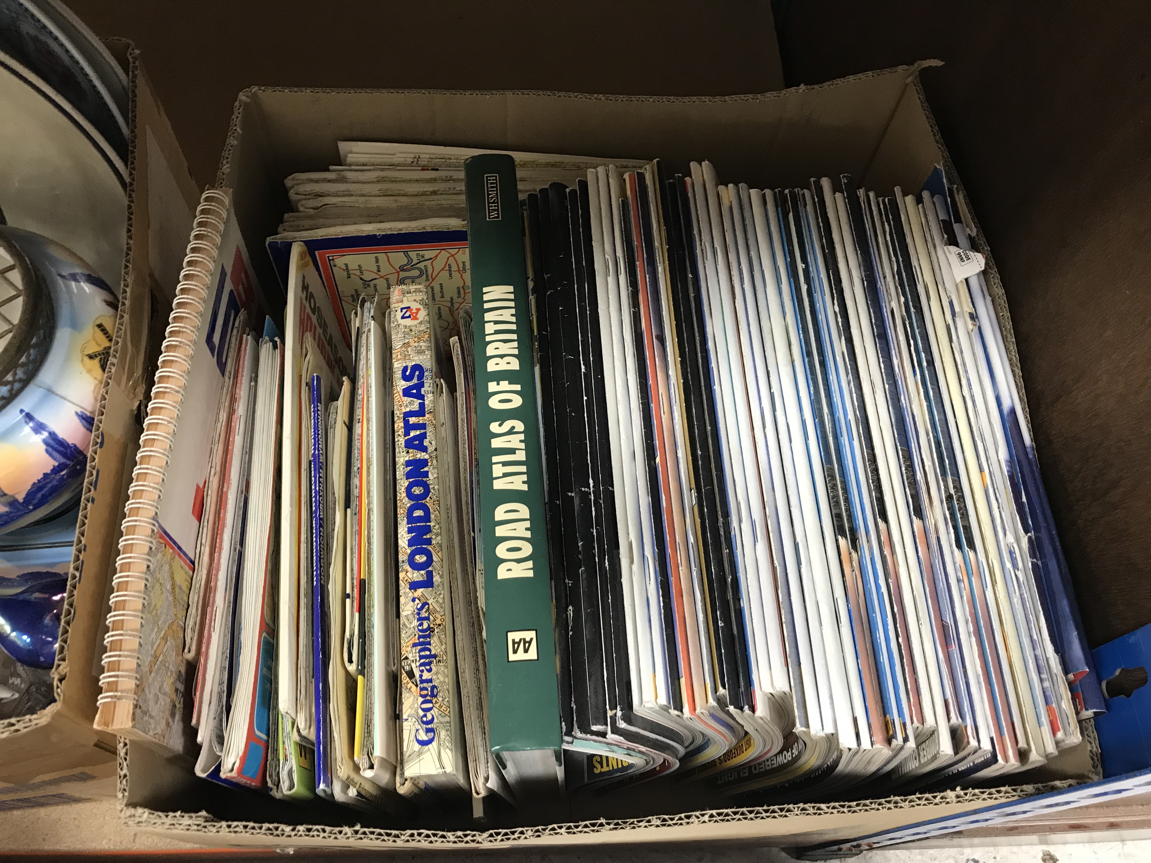 Five boxes of miscellaneous commemorative plates, Haynes car manuals, - Image 3 of 6