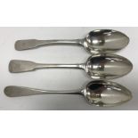 A George III Scottish silver "Fiddle" pattern tablespoon (by William Hannay & Alexander Henderson,