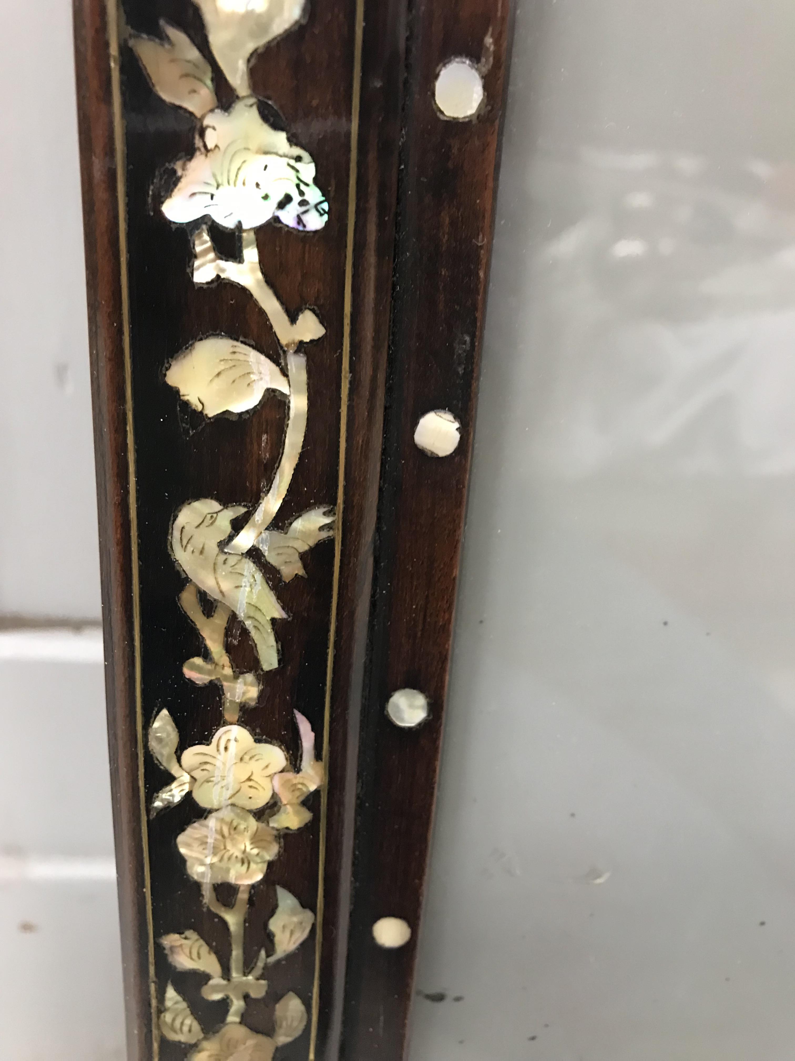 A pair of 19th Century mother of pearl inlaid hardwood Chinese frames CONDITION REPORTS - Image 35 of 60