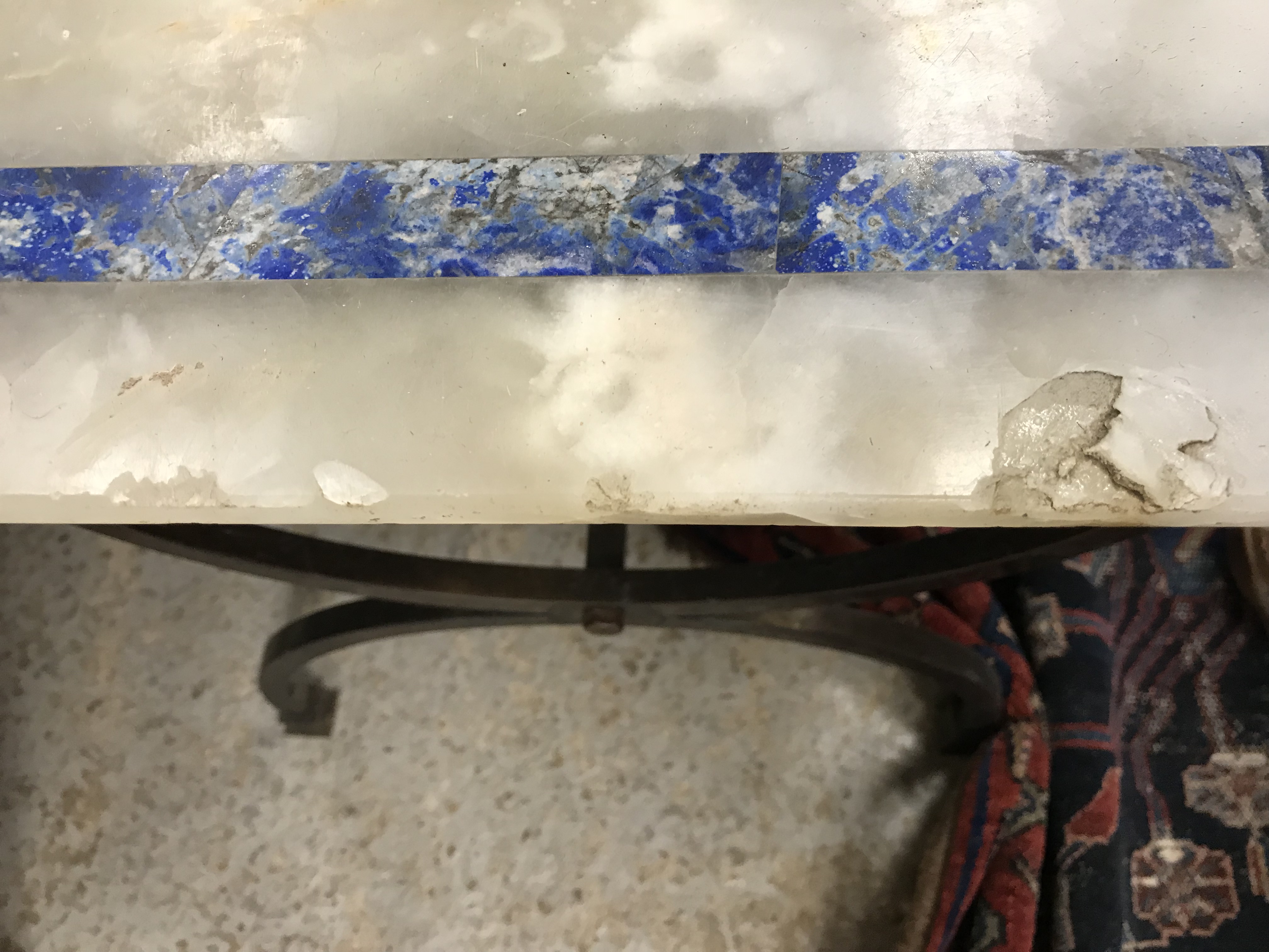 A 20th Century white onyx and lapis lazuli banded coffee table, - Image 26 of 28