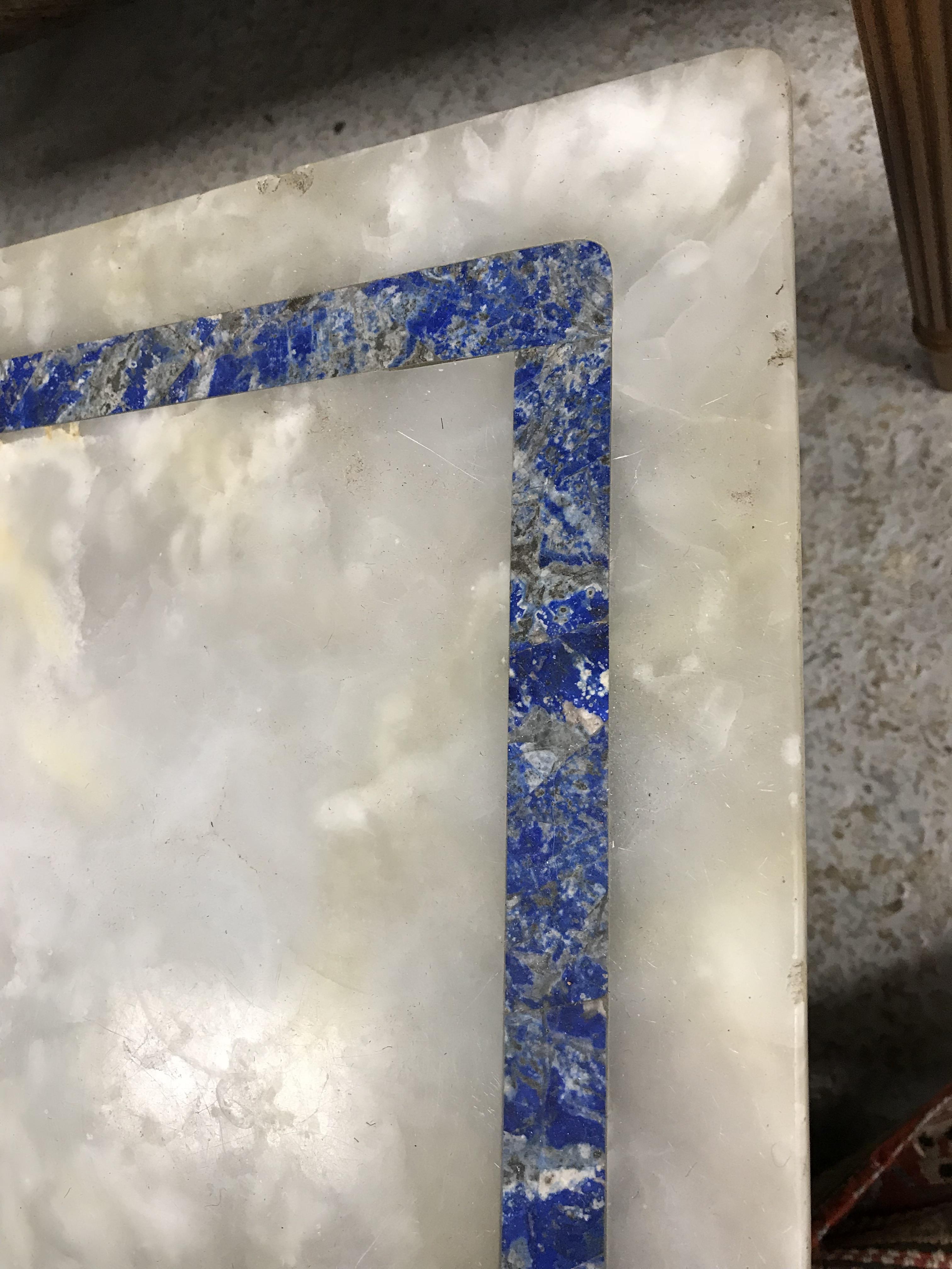 A 20th Century white onyx and lapis lazuli banded coffee table, - Image 14 of 28