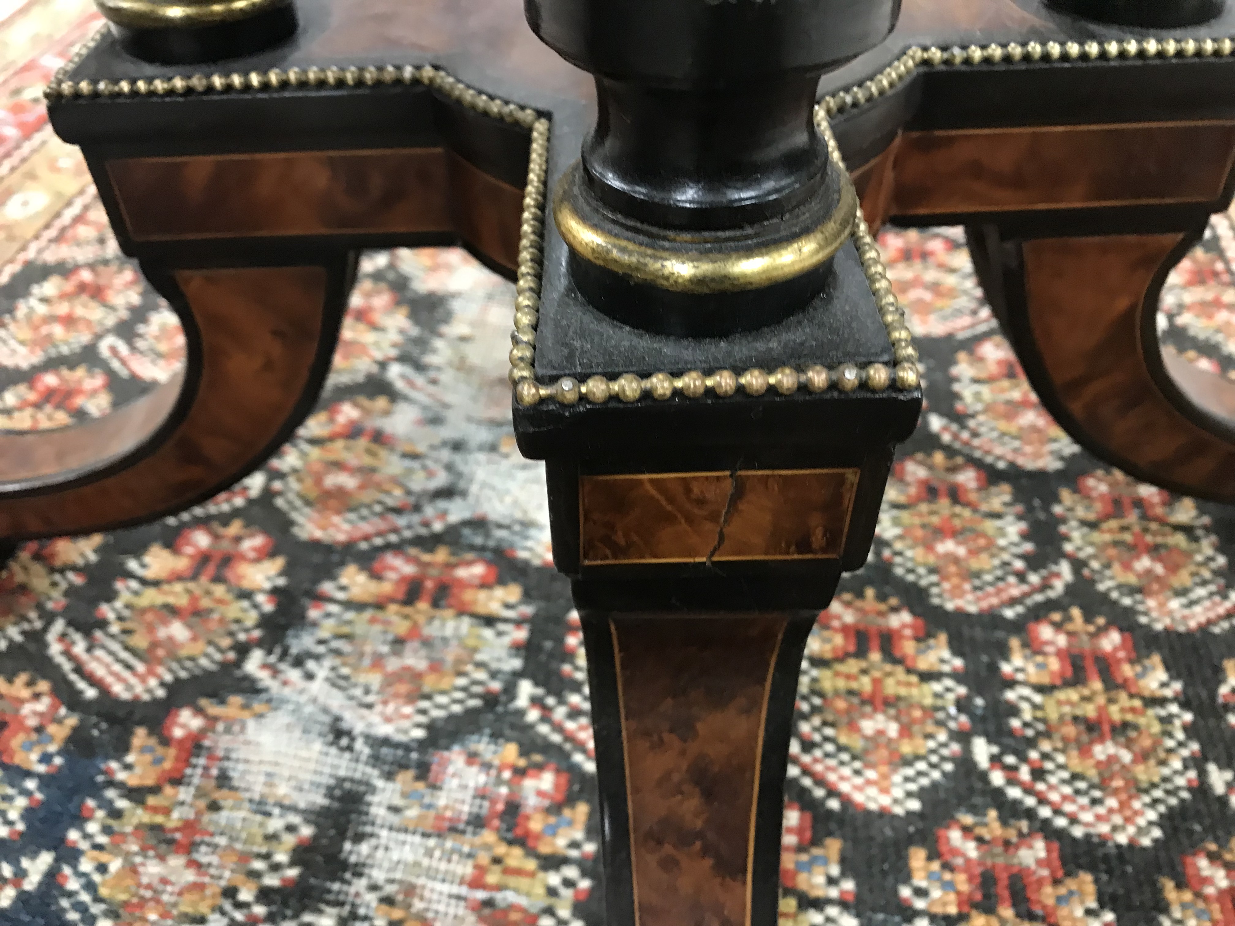 A Victorian amboyna and ebonised centre table, - Image 15 of 34