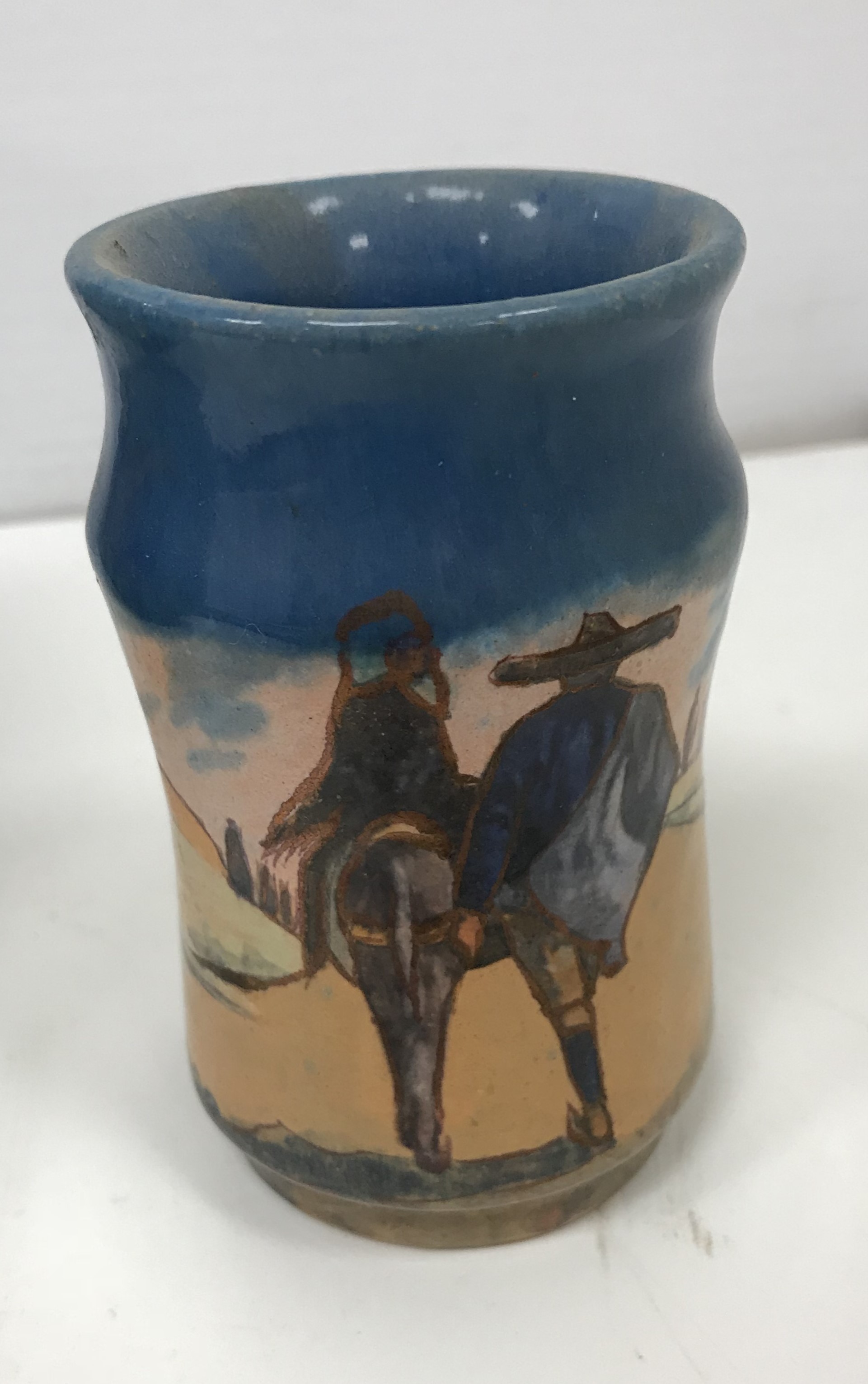 DANIEL ZULOAGA - a polychrome glazed terracotta tile depicting travellers on donkeys in a landscape, - Image 2 of 77