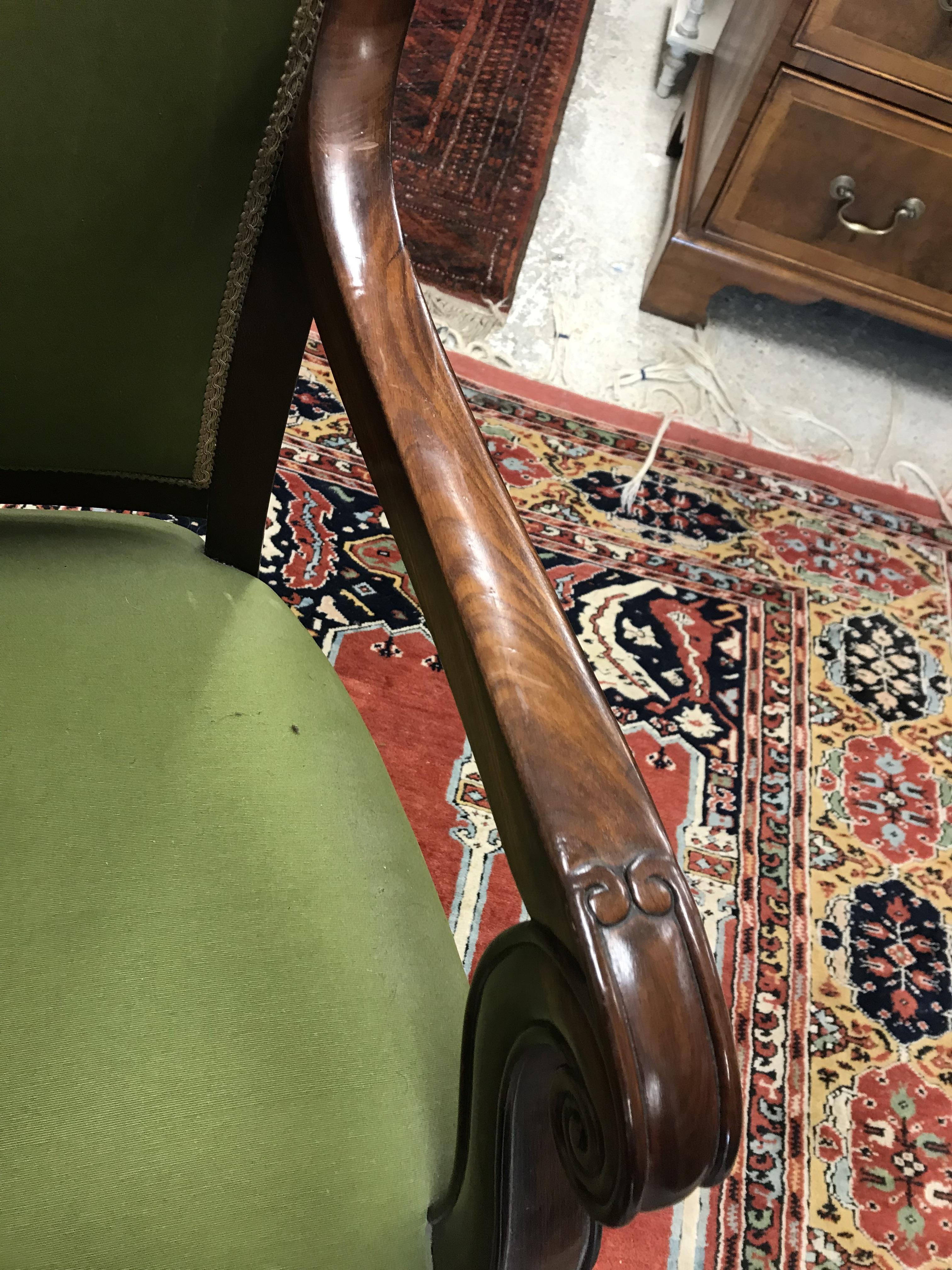 Two near-matching mahogany framed salon armchairs in the Continental Rococo taste with foliate - Image 32 of 96