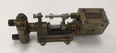 A Stuart Turner brass steam pump 14 cm long
