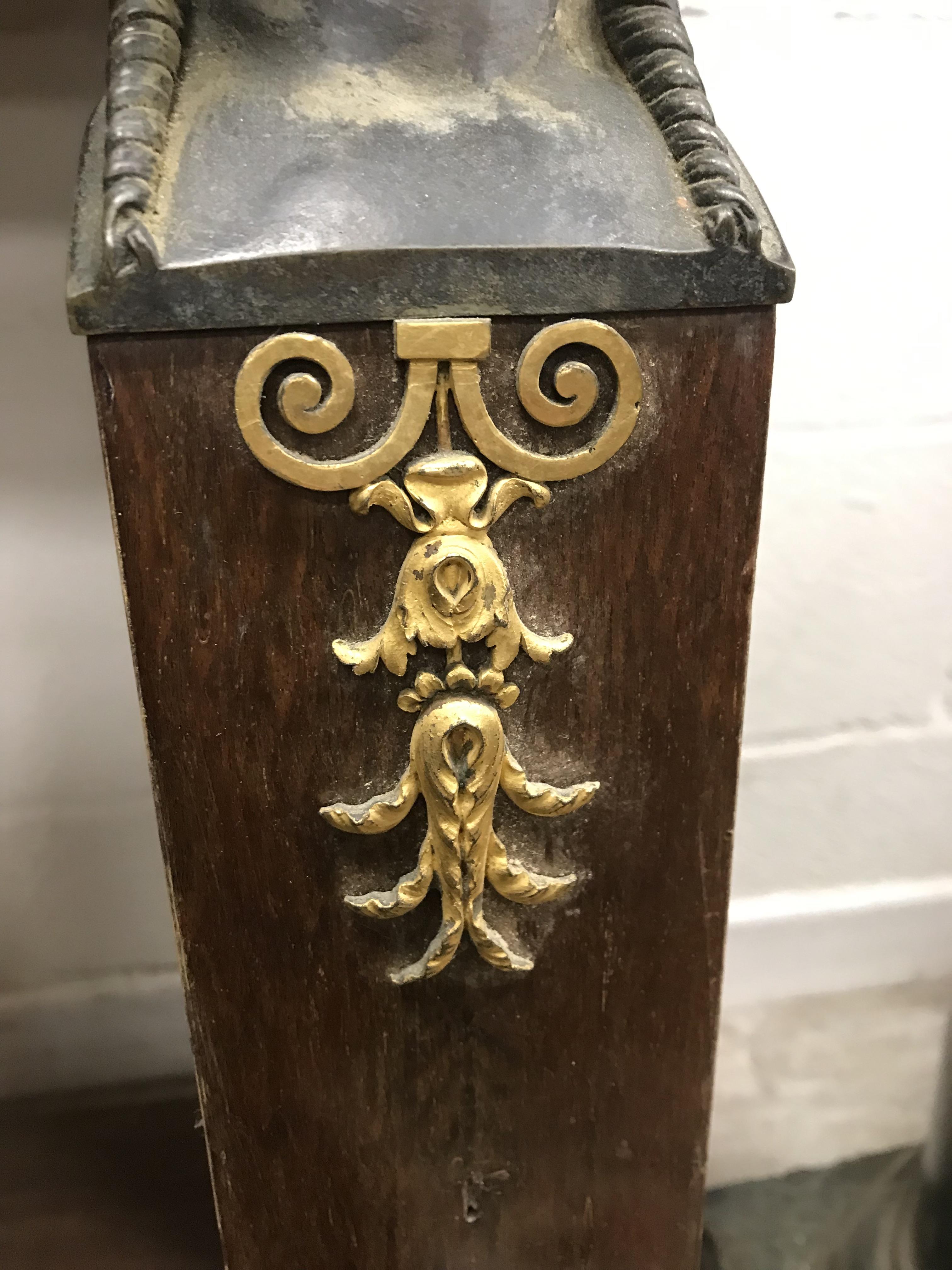 A mahogany console table in the French Empire taste, the brown agate top over a plain frieze, - Image 14 of 56