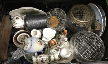 Two boxes of decorative china and glass