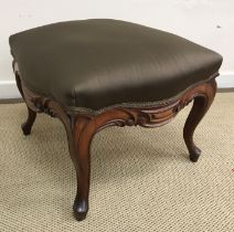 A Victorian walnut dressing stool, the s