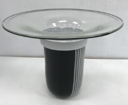 A modern glass vase, possibly Steuben, w