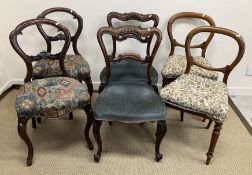 Three pairs of Victorian dining chairs v