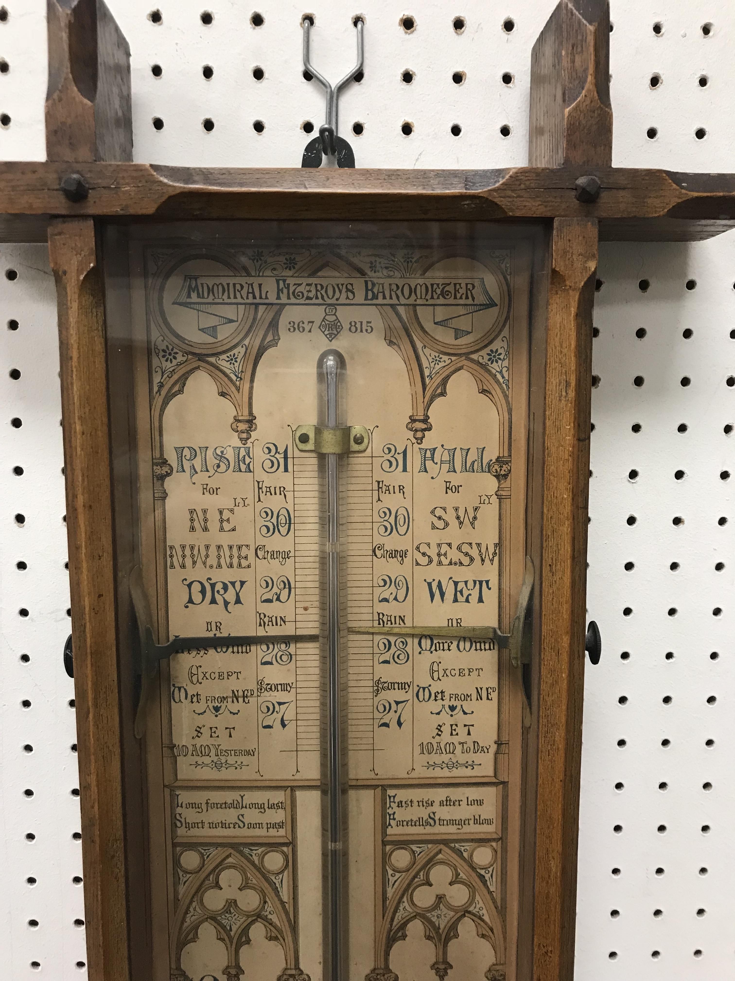 An oak cased Admiral Fitzroy's barometer - Image 2 of 5