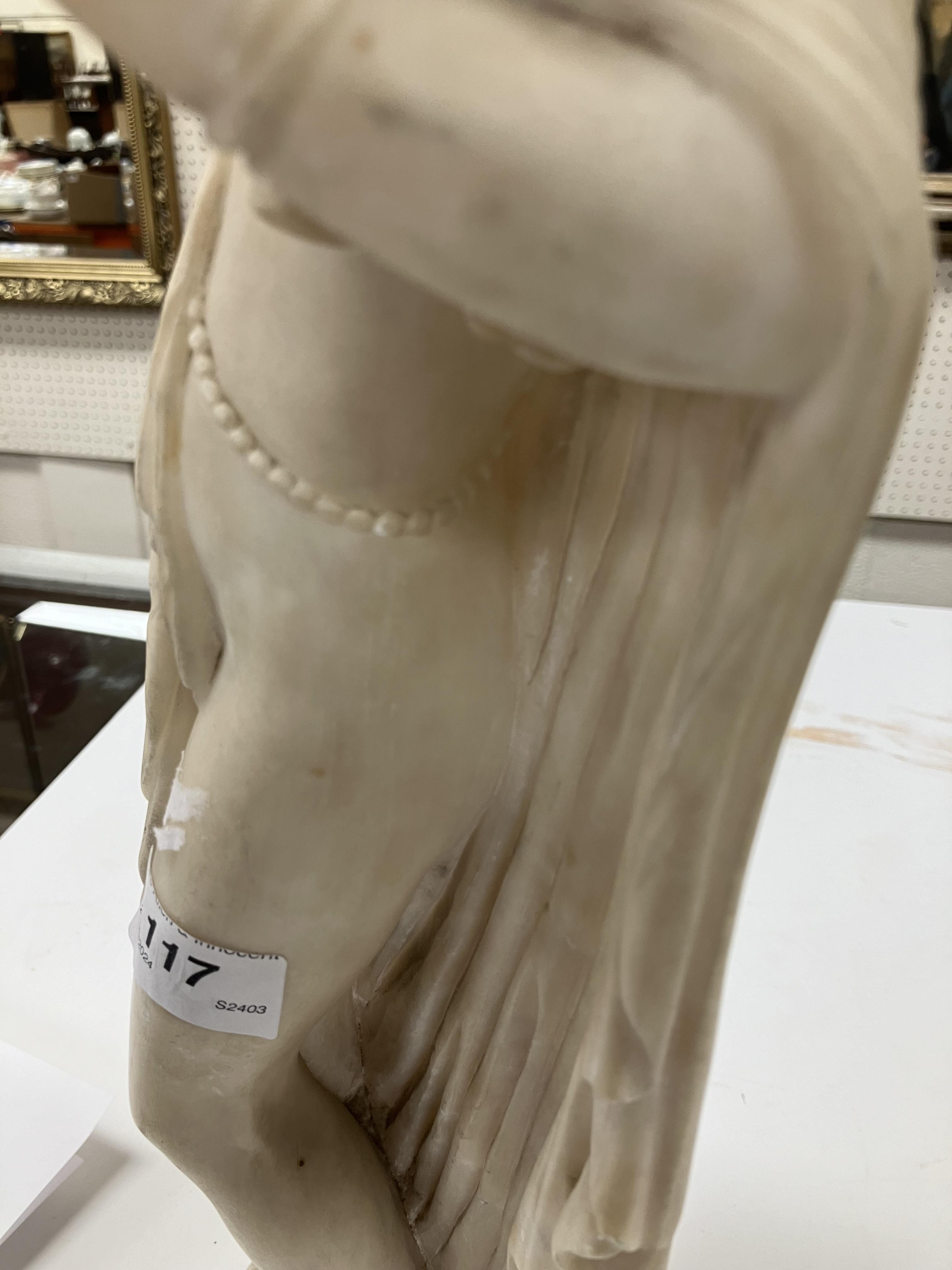 A carved white marble figure of "Phryne' - Image 27 of 42