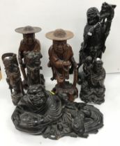 A collection of Oriental carved treenwar