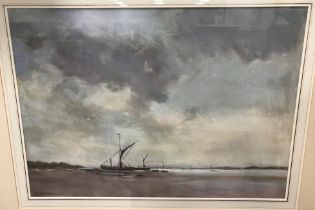 G CAMPBELL "Coastal scene with beached v