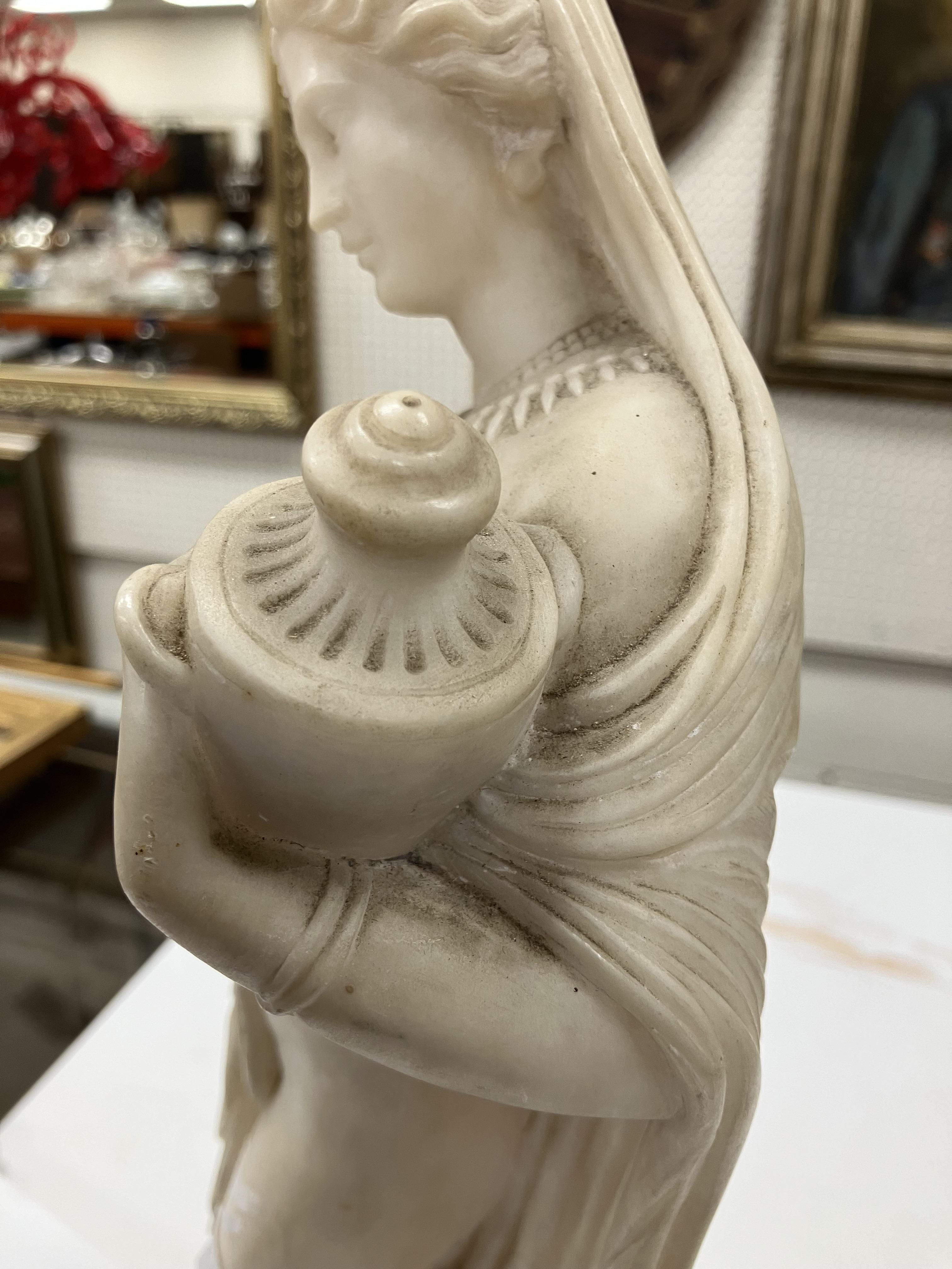 A carved white marble figure of "Phryne' - Image 26 of 42