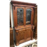 A Victorian mahogany bookcase cabinet, t