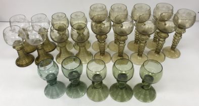 A set of three German glass roemers in g