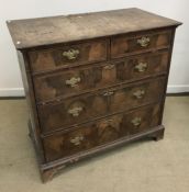 An early 18th Century walnut chest, the