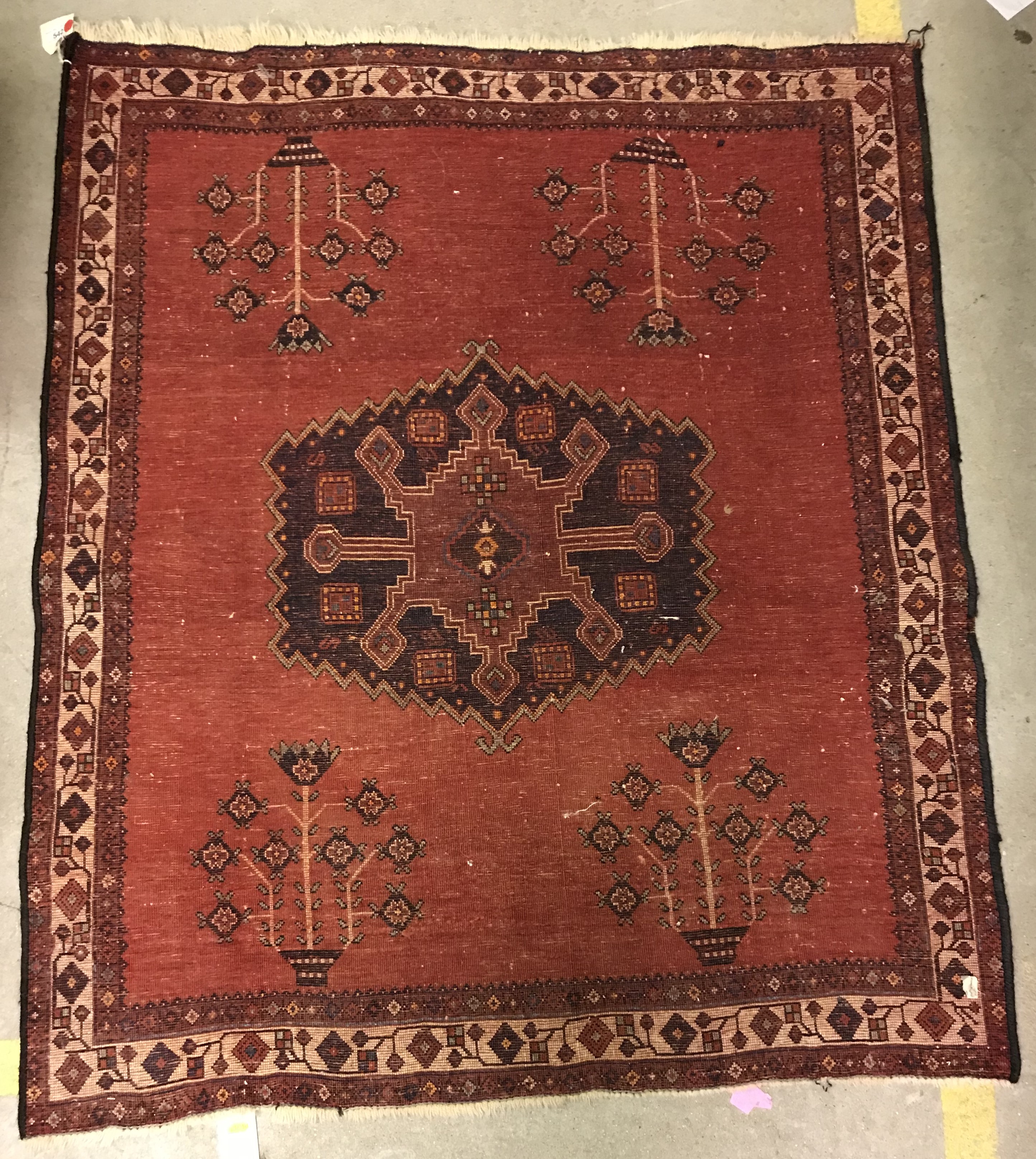 An Afshar rug, the central panel set wit - Image 2 of 2