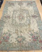 A crewelwork carpet/panel, the cream and