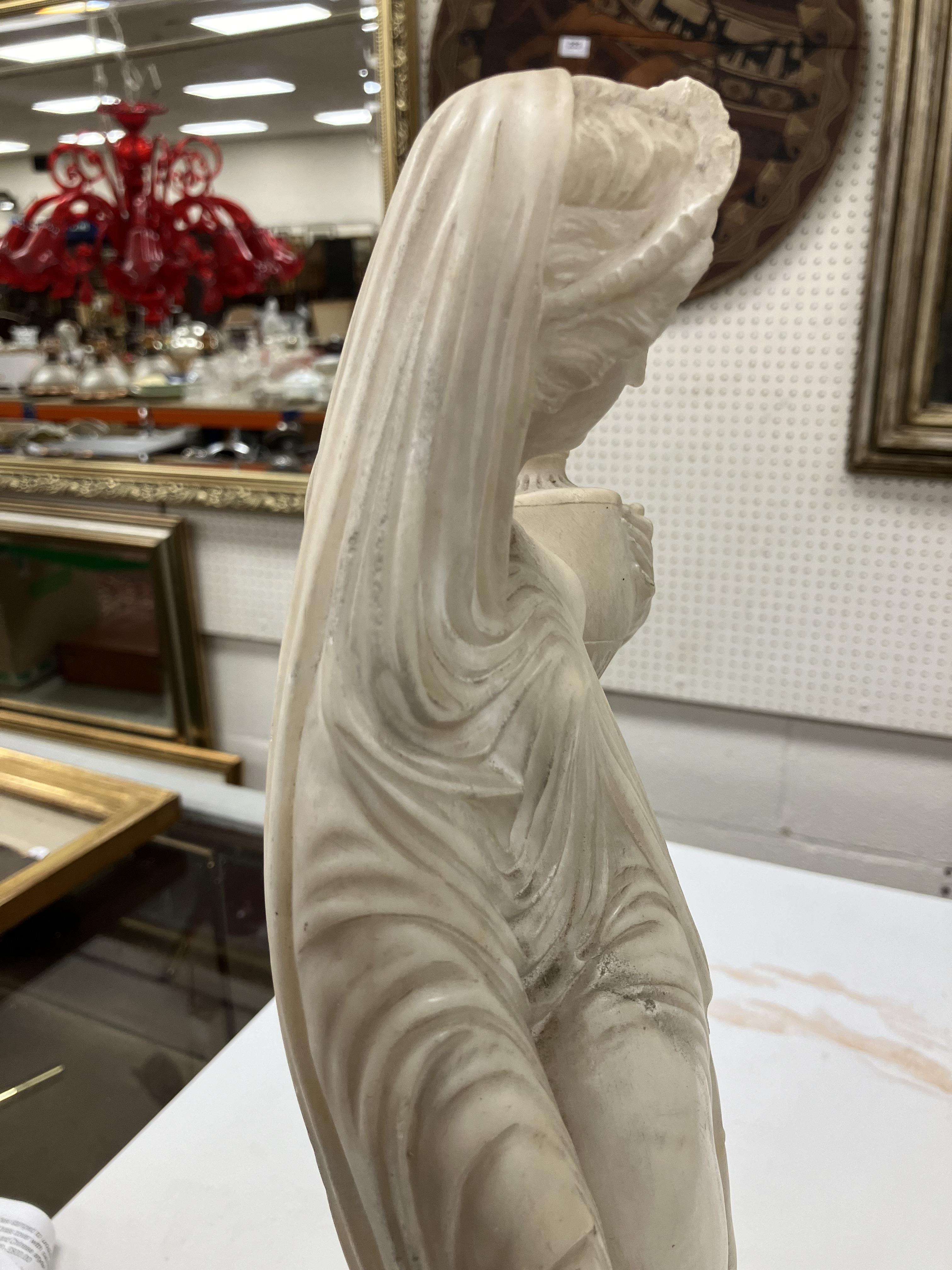A carved white marble figure of "Phryne' - Image 14 of 42