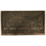 A cast copper wall plaque "The Last Supp