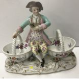 A late 19th Century Dresden figural salt