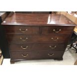 A 19th Century mahogany chest, the plain