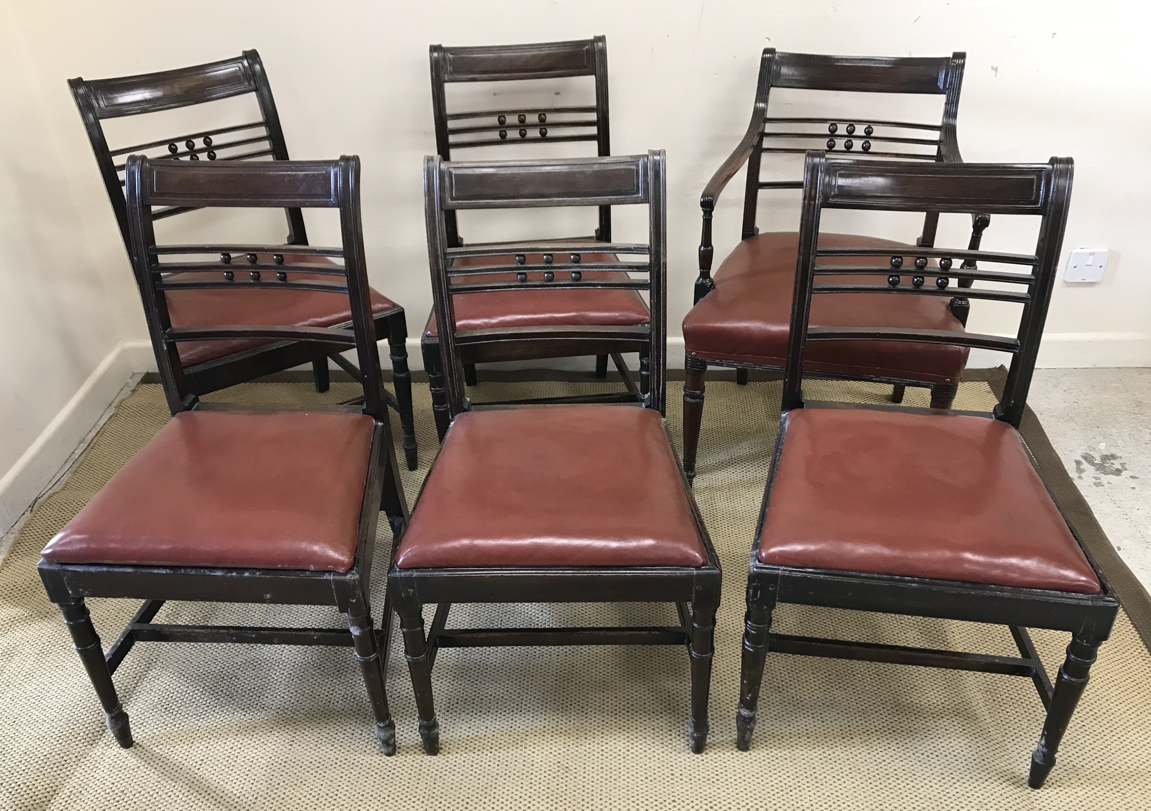 A set of five Victorian mahogany bar bac