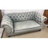 A late Victorian buttoned upholstered Ch